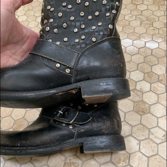 Frye Jenna stud Moto Biker boots - Picture 12 of 15